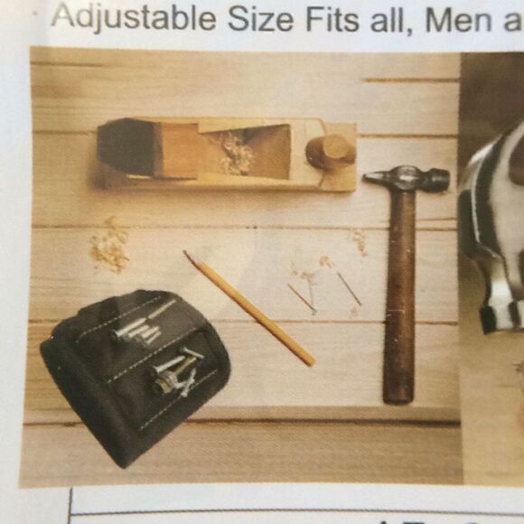 Magnetic Wristband Holds screws, nails, scissors. Ideal for woodworking handyman - Picture 10 of 11
